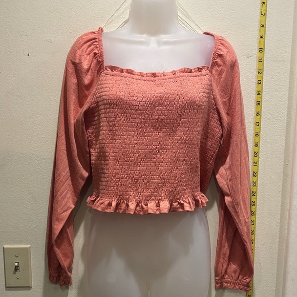 SO Peach Smocked Blouse - Picture 1 of 3